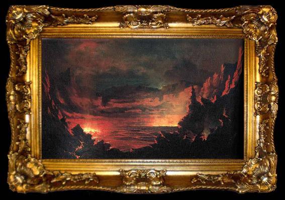 framed  Jules Tavernier Kilauea Caldera,, ta009-2